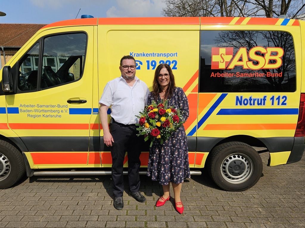 Kerstin Meinzer, Geschäftsführerin ASB Karlsruhe und Carsten Schmidt, erster Vorstandsvorsitzender ASB Karlsruhe